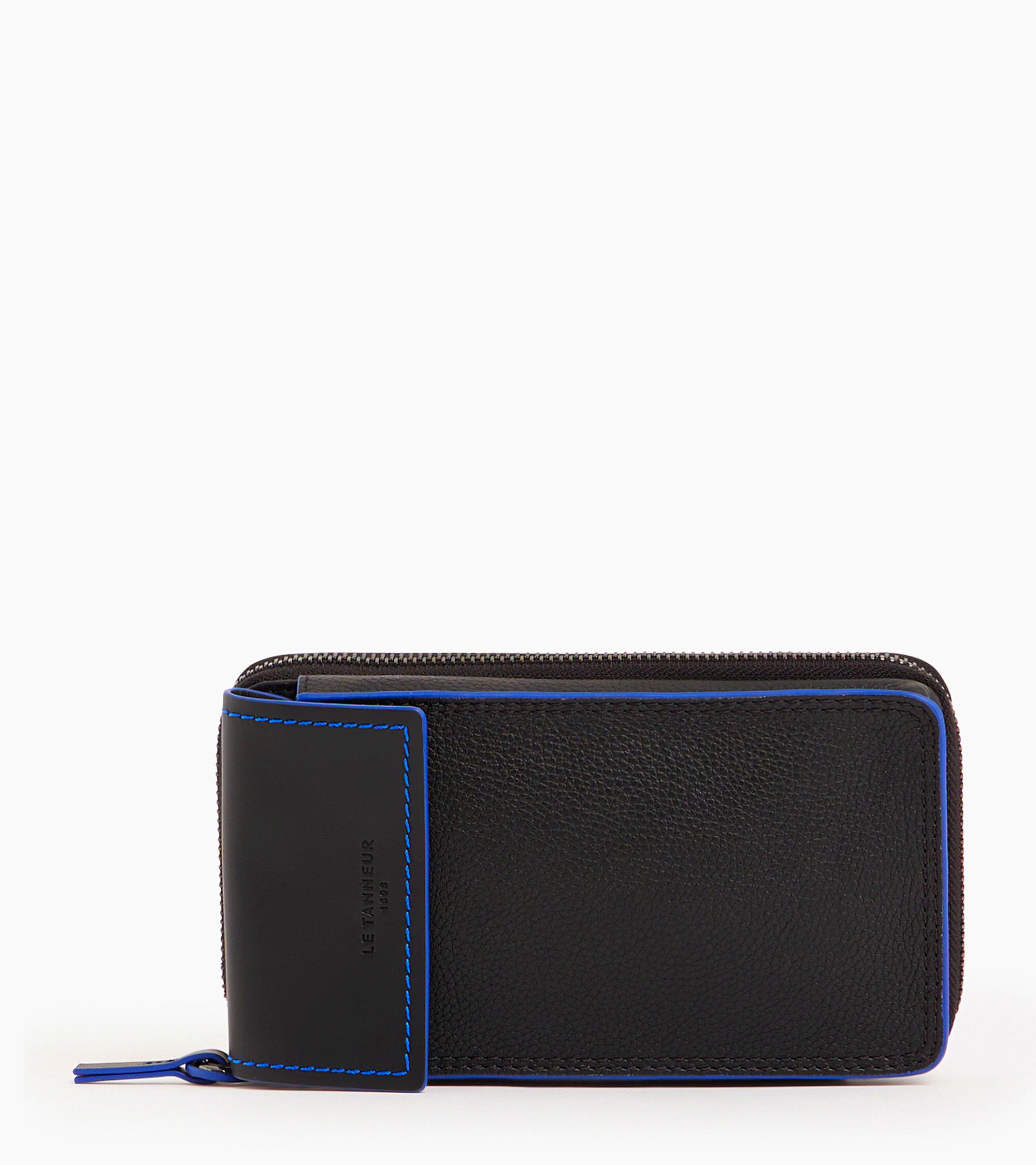 Zipped phone pouch around the neck Alexis in grained leather